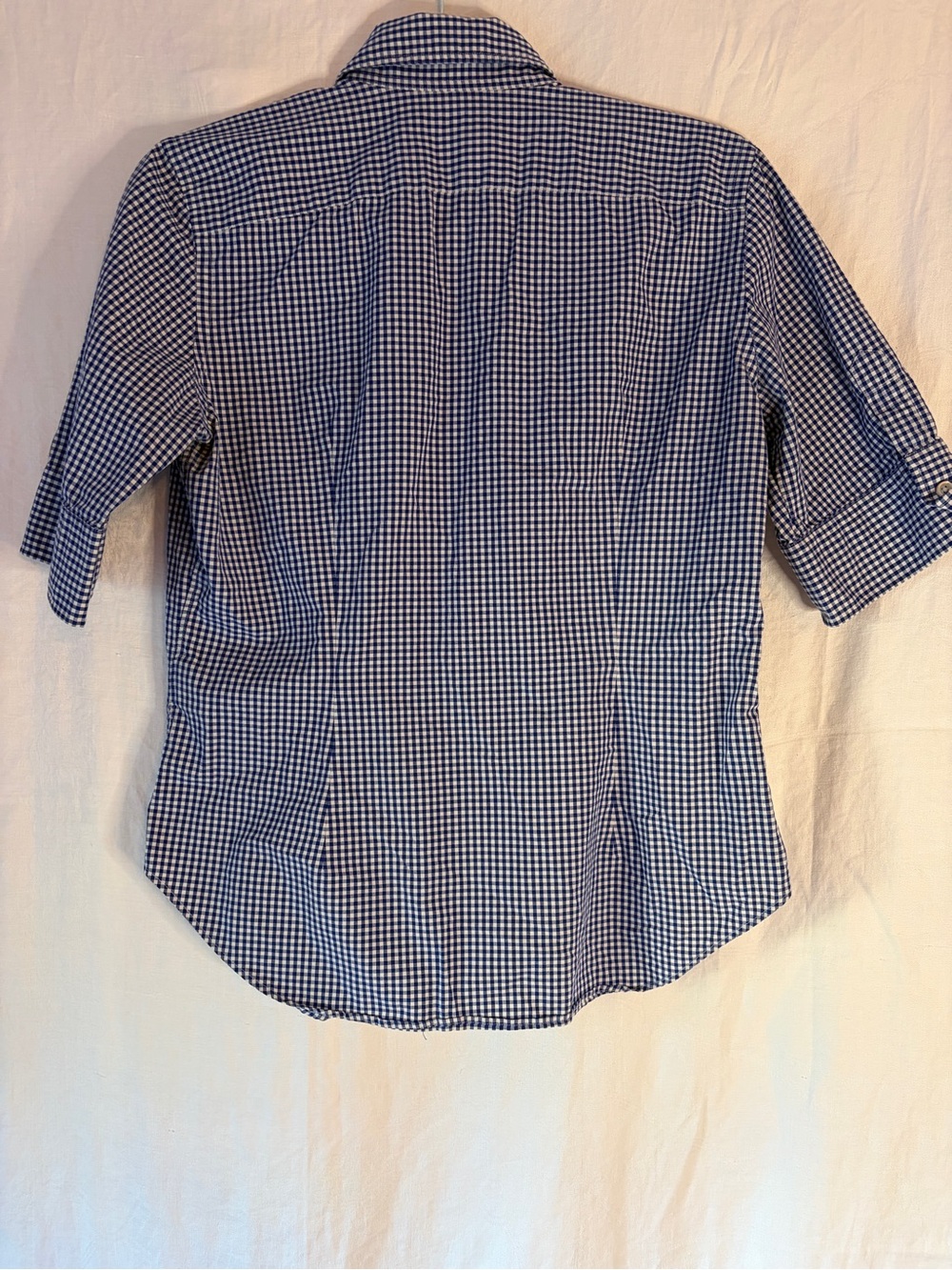Ralph Lauren Navy and White Gingham Short-Sleeve Button-Down Shirt - Picture 2 of 6